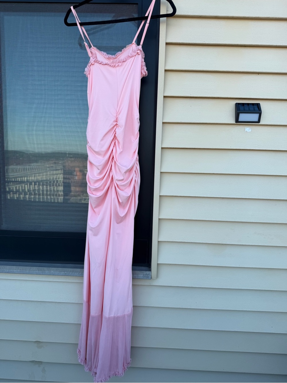 Pink Ruffle Cutout Maxi Dress - Picture 9 of 9